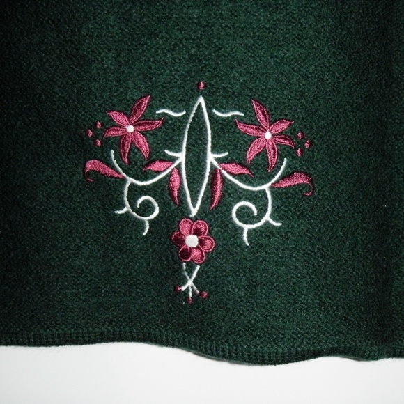 CHRISTOPHER&BANKS Green Wool Embroidered Vest M - Picture 6 of 7